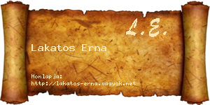 Lakatos Erna névjegykártya
